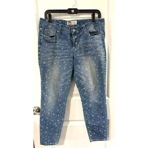 Vintage LEI Women's Jeans Ashley Low Rise sz 13R Blue Wash Star print Denim Y2K